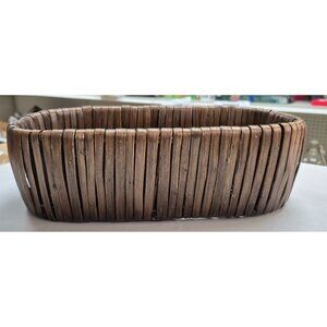 Vintage Oval Handwoven Wood Strip Basket 12"